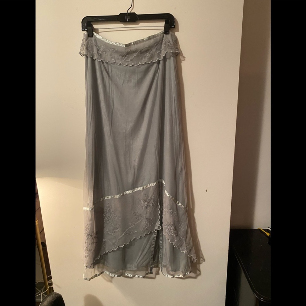 Vintage NATAYA long sage green skirt large
